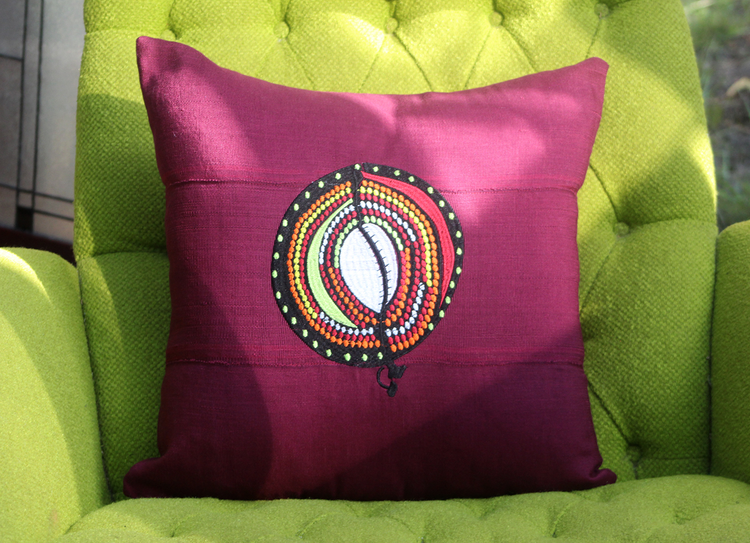 Embroidered African Aso Oke Pillow Cover