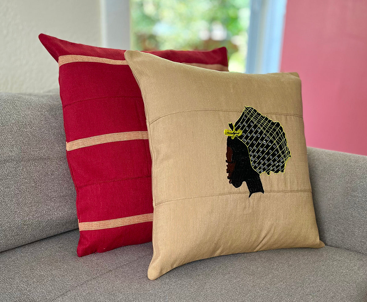 Embroidered African Asoke 18x18 Pillow Cover – noraokafor