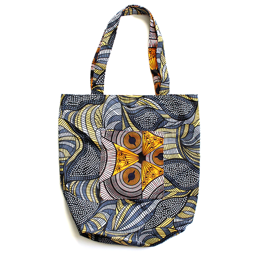 reversible patterned print tote bag pockets
