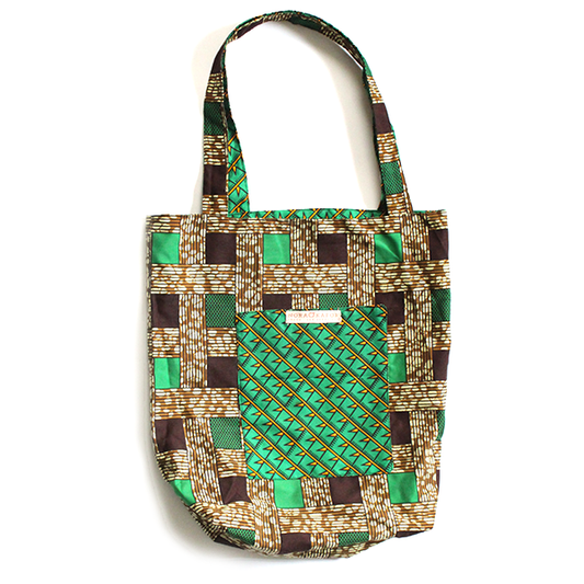reversible patterned print tote bag pockets