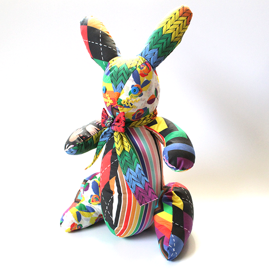 patchwork bunny rabbit 15 inch multiple colors