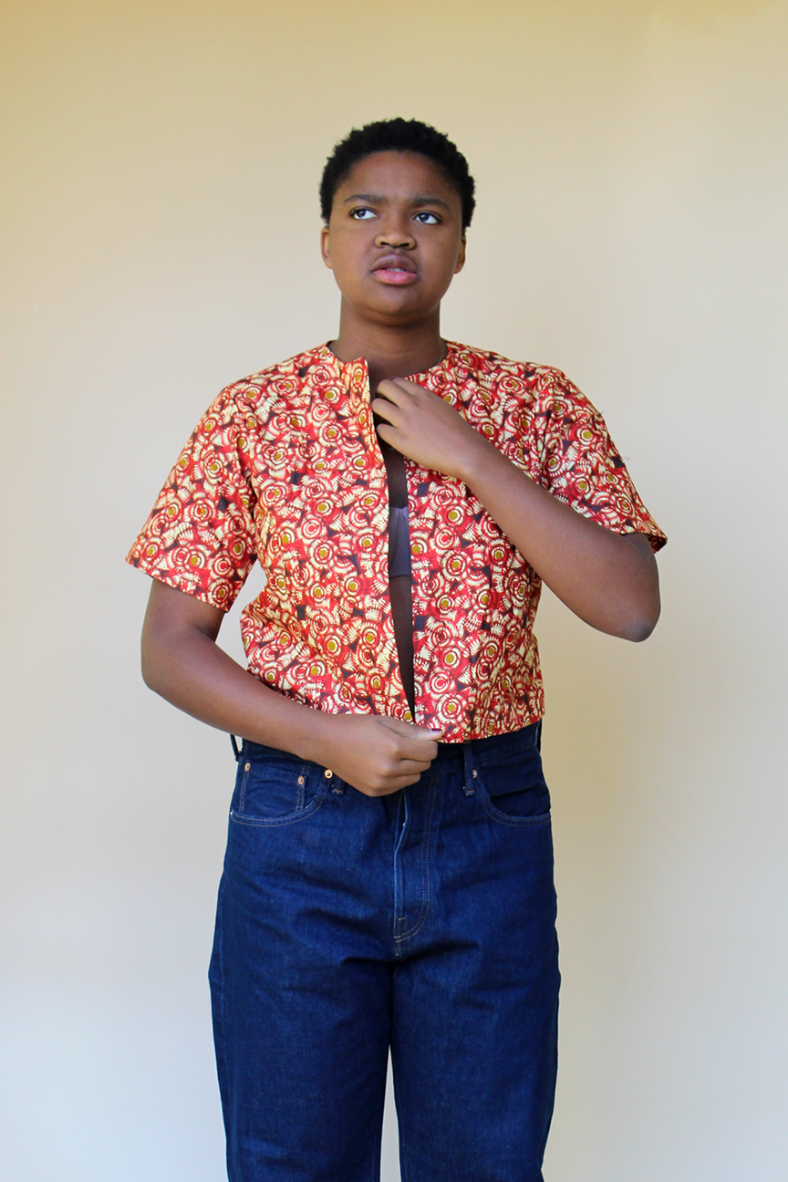 Poppy Ankara African Wax Print Fabric Cropped Jacket - noraokafor