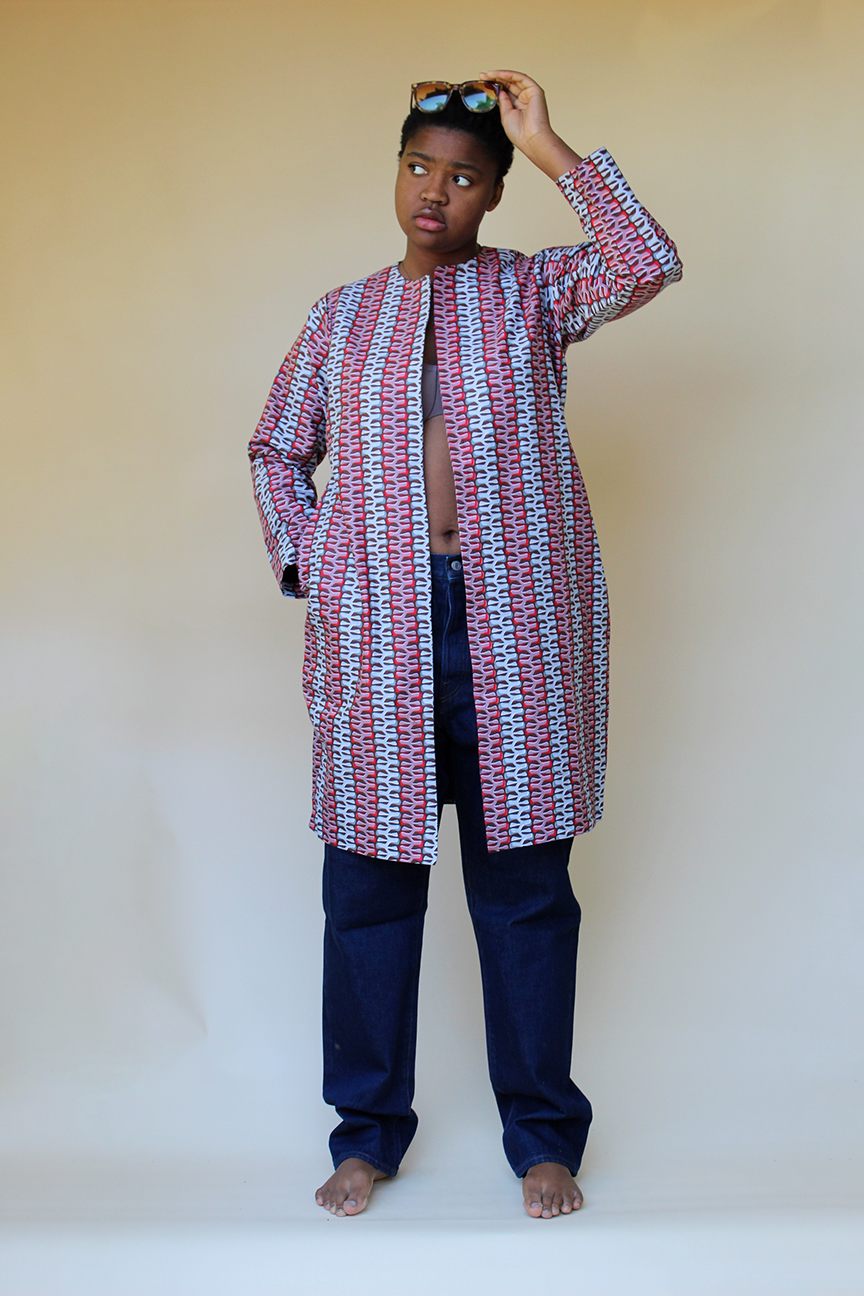 Spine Ankara African Wax Print Fabric Jacket - noraokafor
