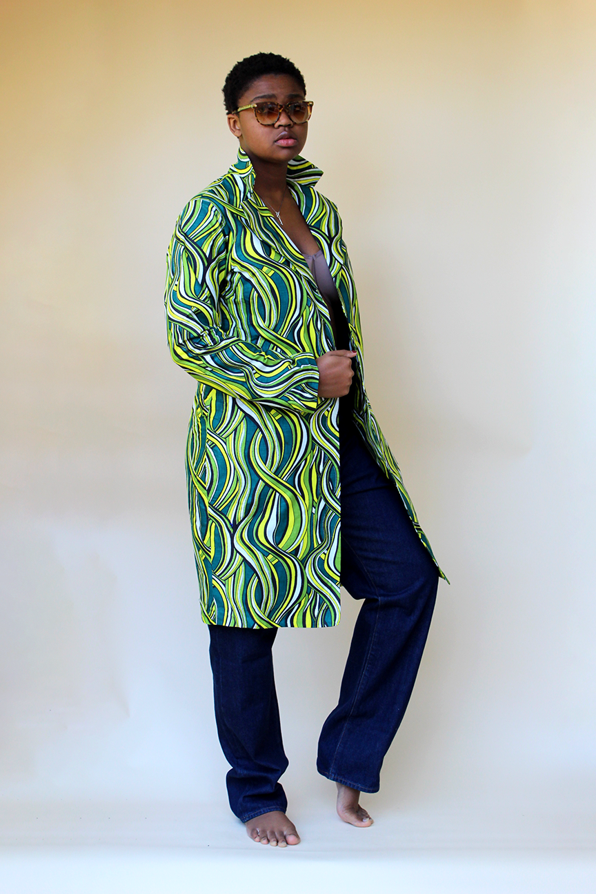 Vine Ankara African Wax Print Fabric Jacket - noraokafor