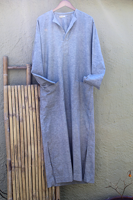 Men's Linen Kaftan - Chocolate Milk Brown - noraokafor