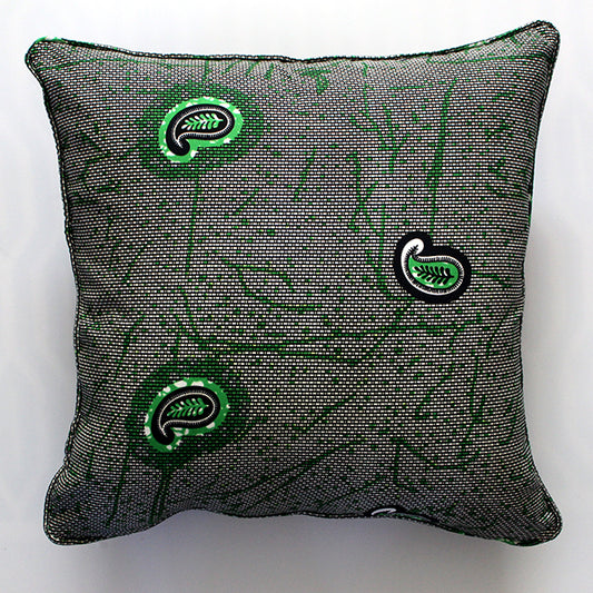 20x20xpillow cover green gray black white