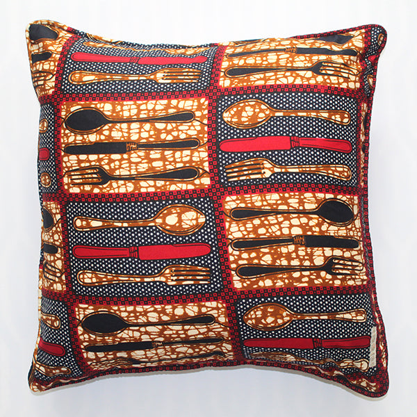 20"x20" pillow cover Tan black motif noraokafor