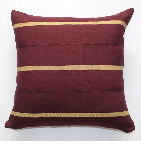 Driftwood & Maroon 20x20 Pillow Cover - noraokafor noraokafor