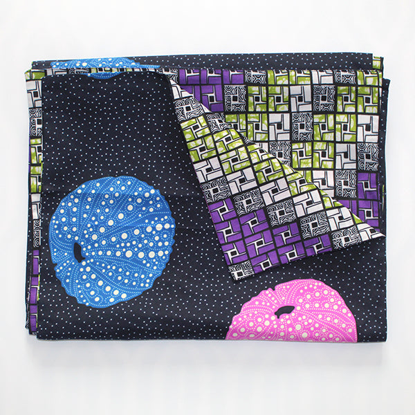 reversible prints table runner sea urchin motif