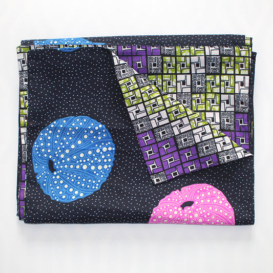 reversible prints table runner sea urchin motif