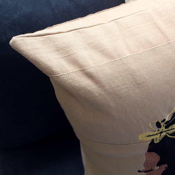 Cameo Beige Embroidered African Asoke 18x18 Pillow Cover - noraokafor noraokafor