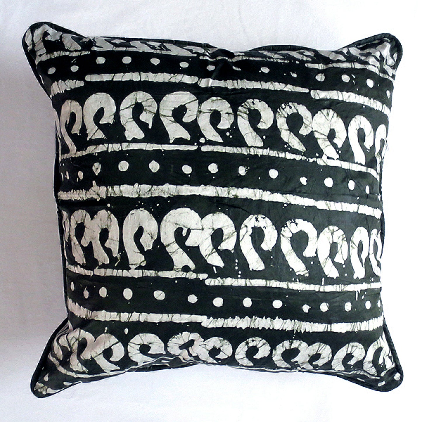 20x20 pillow cover dark green cream noraokafor