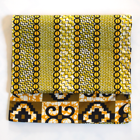 gold brown cream reversible prints table runner