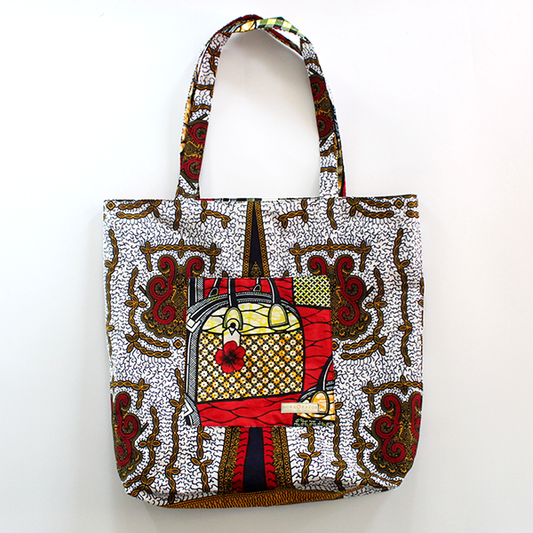 reversible patterned print tote bag pockets