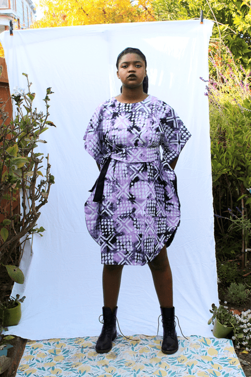 Adire Kaftan - Lilac