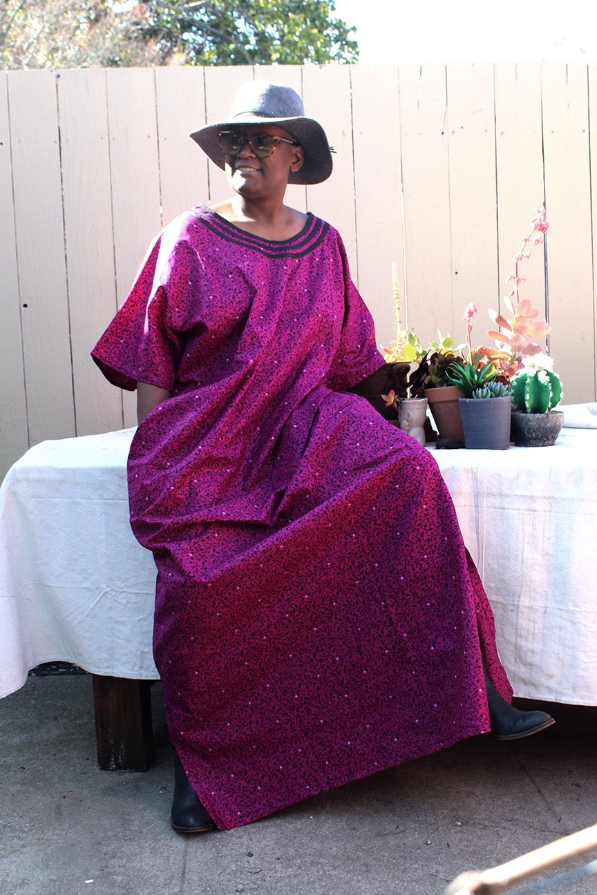 Ankara Bubu Gown - Magenta - noraokafor