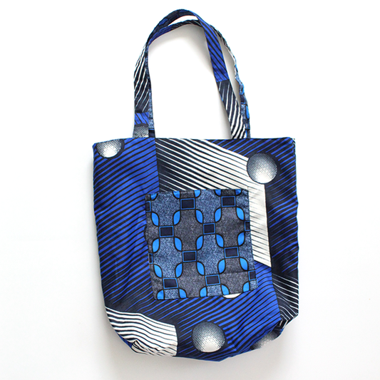 reversible patterned print tote bag pockets