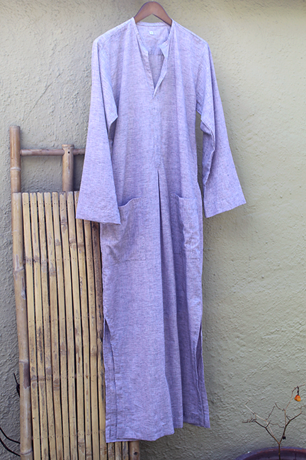 Men's Linen Kaftan - Lilacy Pink noraokafor