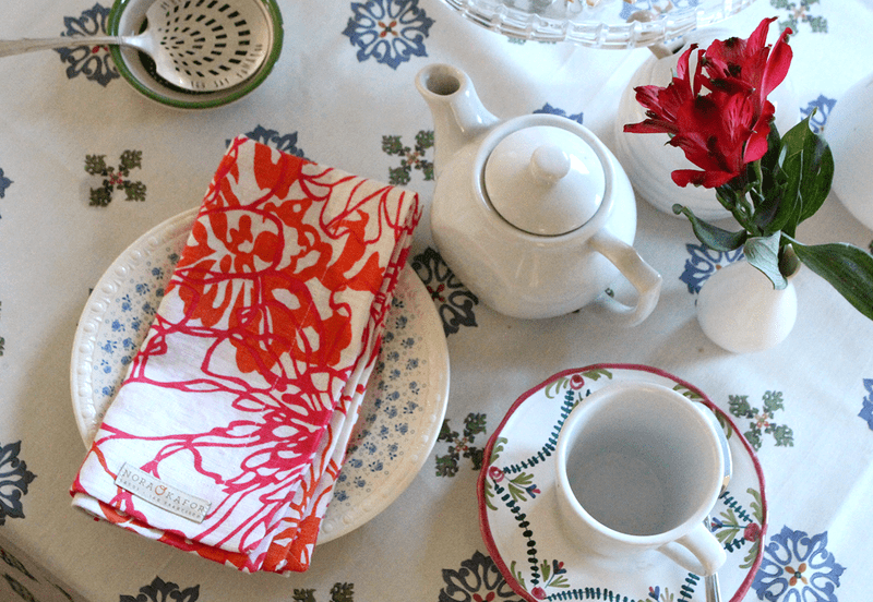Caribbean Blooms Linen Napkins, Set of 4 Assorted Colors noraokafor