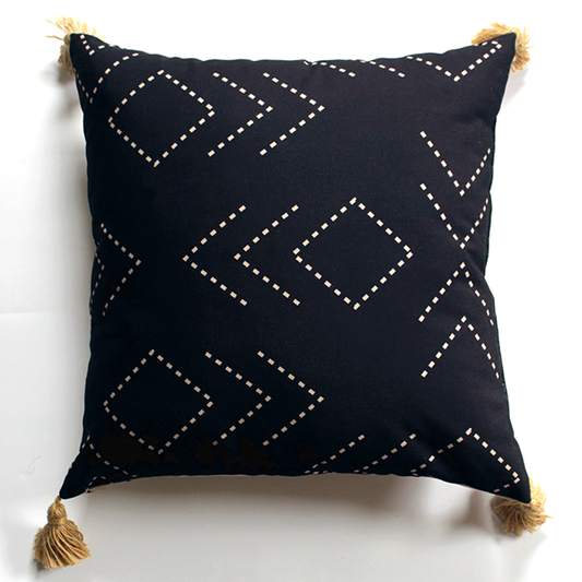 Stitched Mudcloth Outdoor Pillow