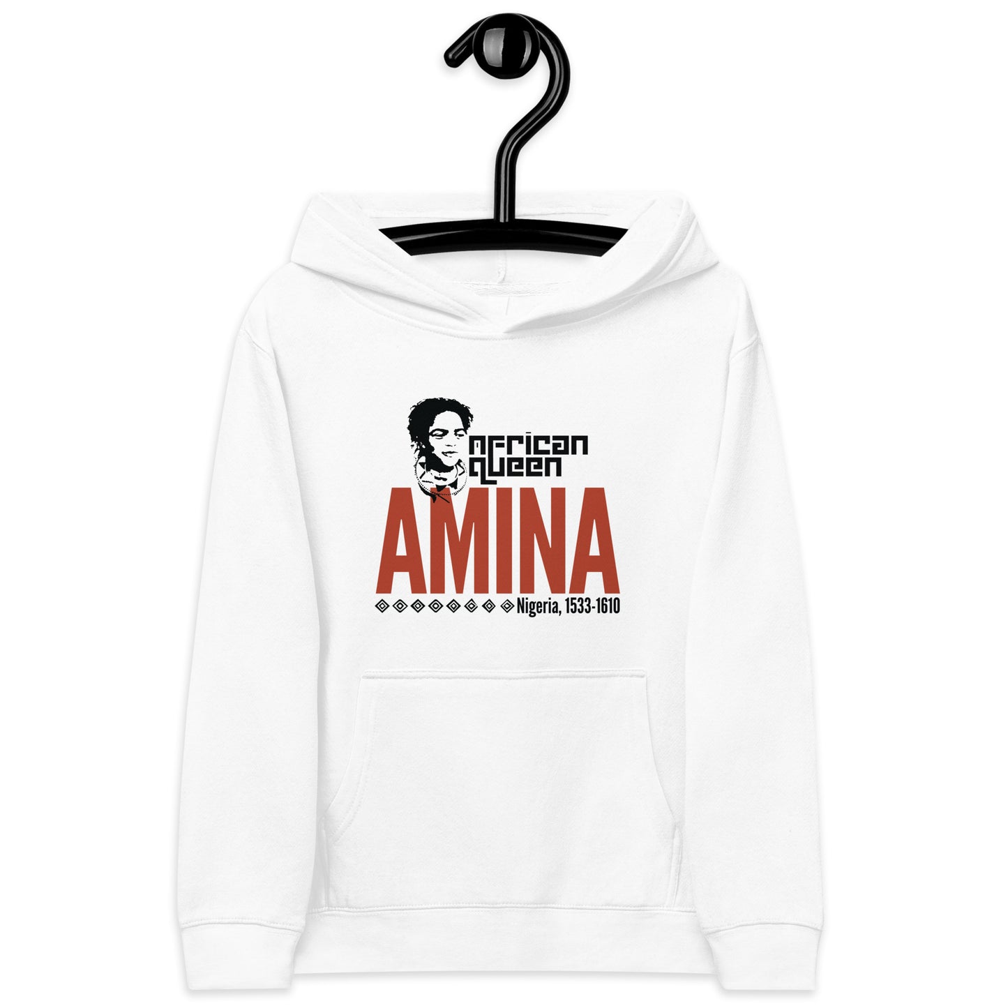 Queen Amina, Nigeria, Kids Feece Hoodie noraokafor