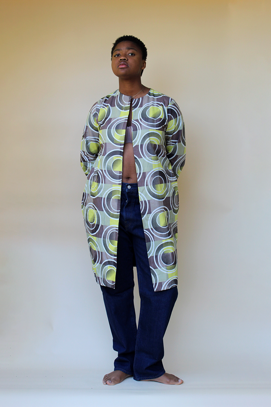 Marbles Ankara African Wax Print Fabric Jacket (X)