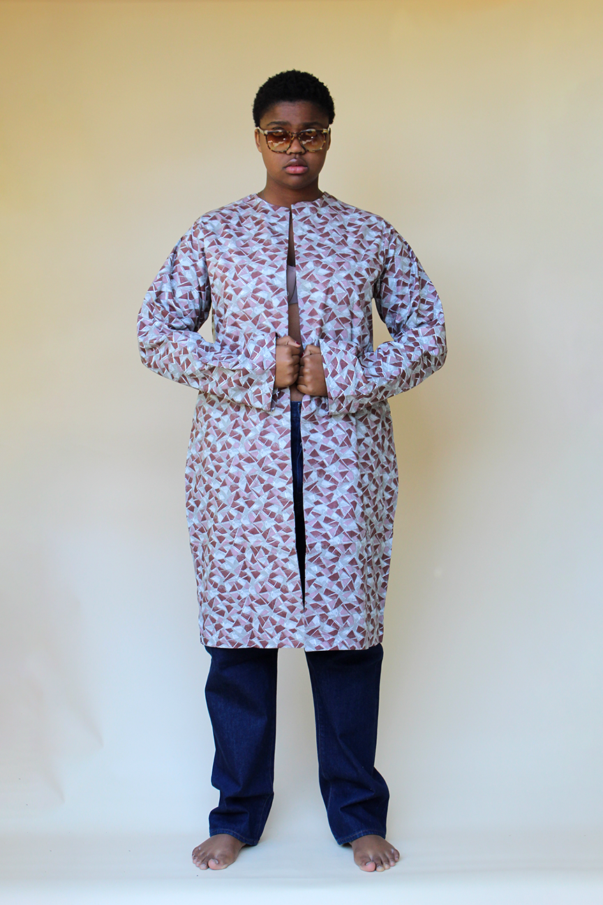 Mist Ankara African Wax Print Fabric Jacket (X) noraokafor