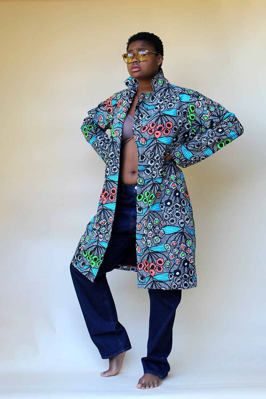 Nigella Ankara African Wax Print Fabric Jacket (X) noraokafor