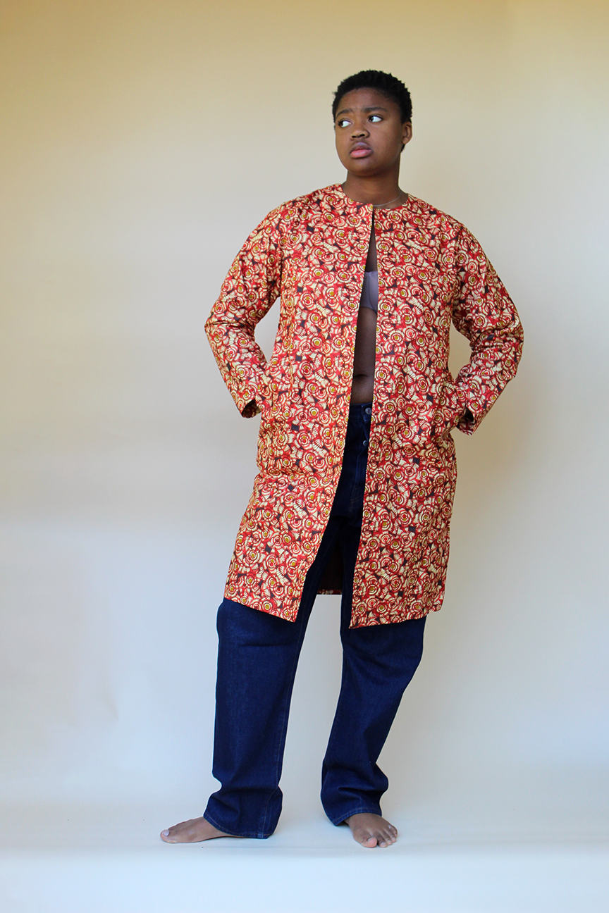 Poppy Ankara African Wax Print Fabric Jacket (X) noraokafor