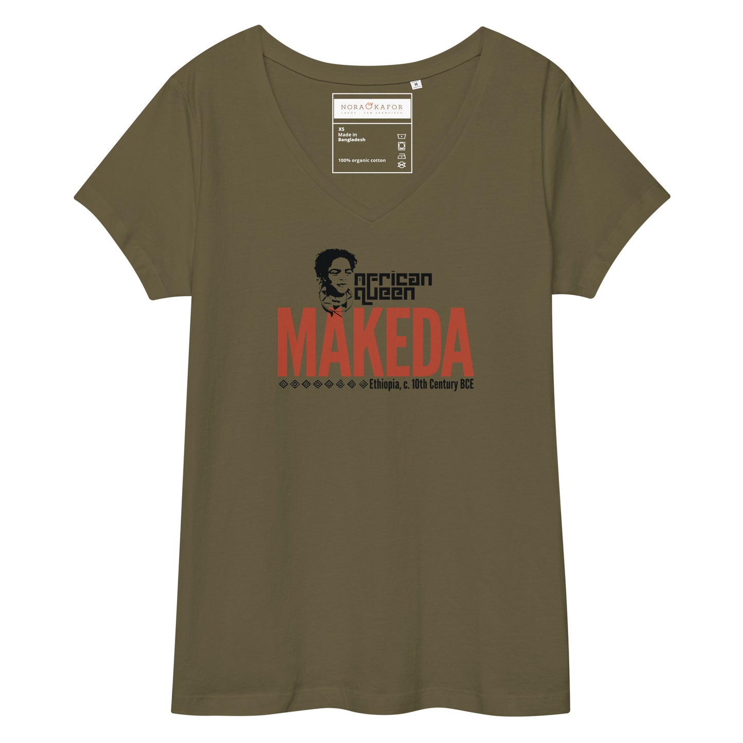 Queen Makeda Women’s fitted v-neck t-shirt