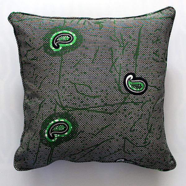 Green Paisley 20x20 Pillow Cover