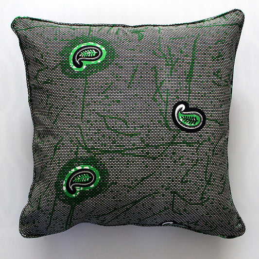 Green Paisley 20x20 Pillow Cover