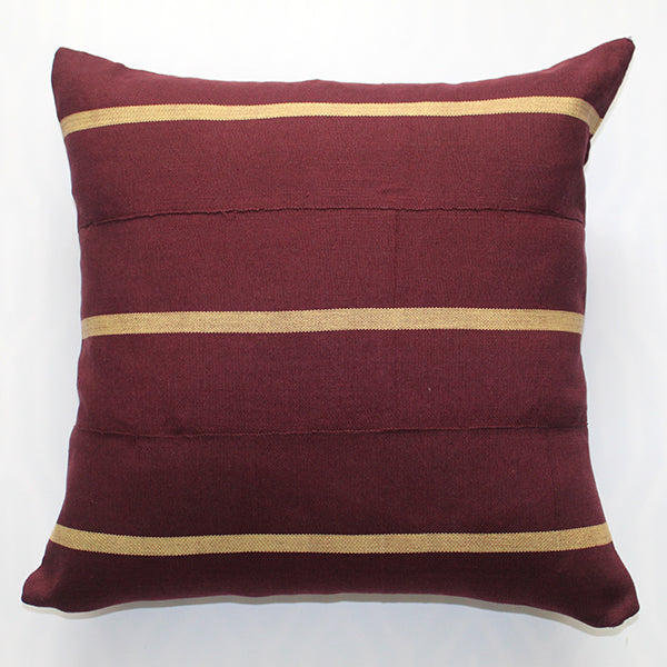 Driftwood & Maroon 20x20 Pillow Cover