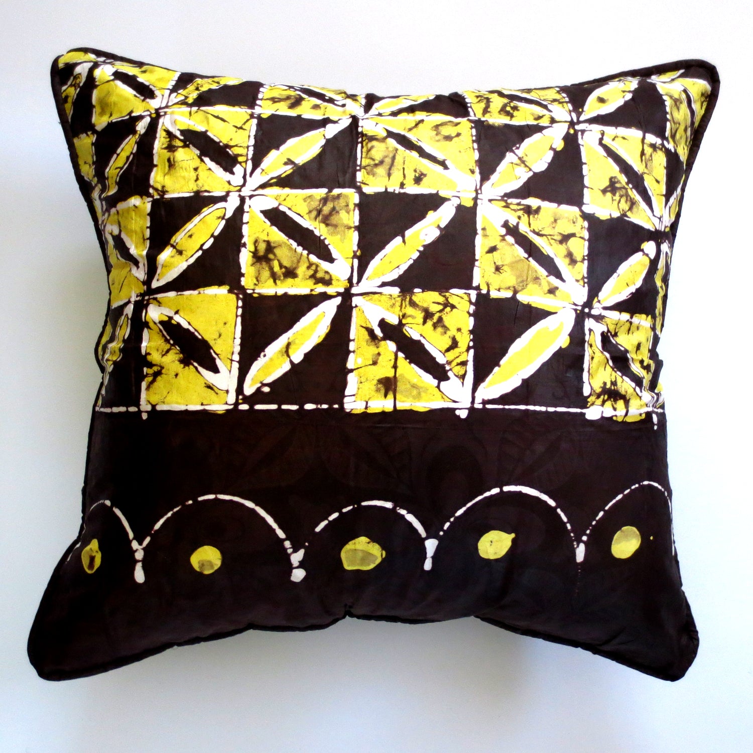 yellow brown 20x20 pillow cover 